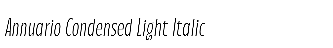 Annuario Condensed Light Italic